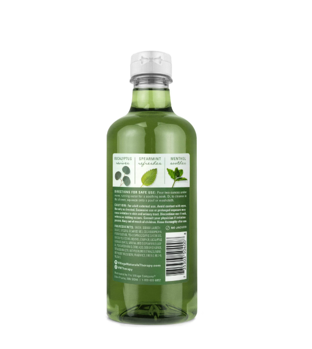 Village Naturals Muscle Relief Body Wash 16oz Mint