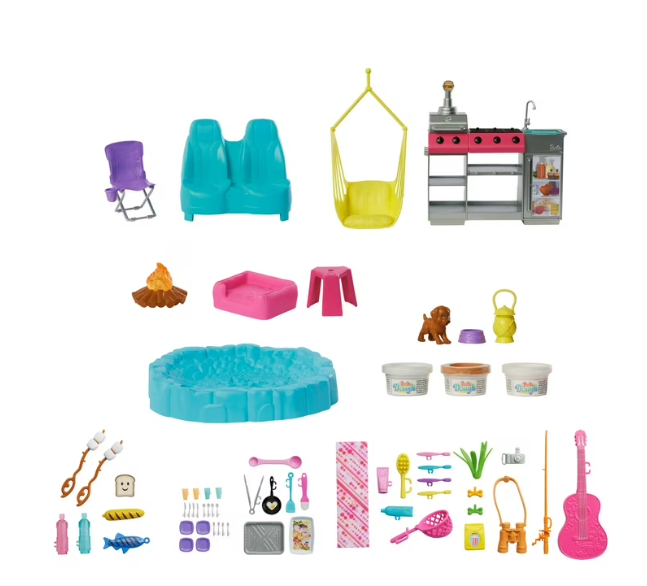 Barbie Dream Camper Playset 60+ Accessories & Roof Tent