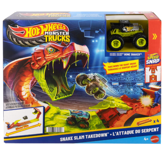 Hot Wheels Monster Trucks Snake Slam Takedown Playset