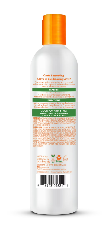 Cantu Shea Butter Smoothing Leave-In Conditioning Lotion with Coconut Oil & Avocado Oil, 10 oz