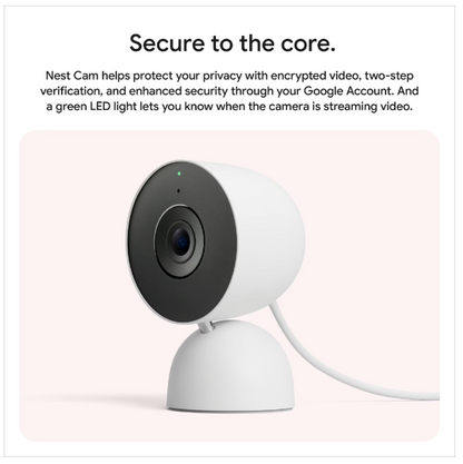 Google Nest Cam Indoor 2K Wired Security Camera Snow