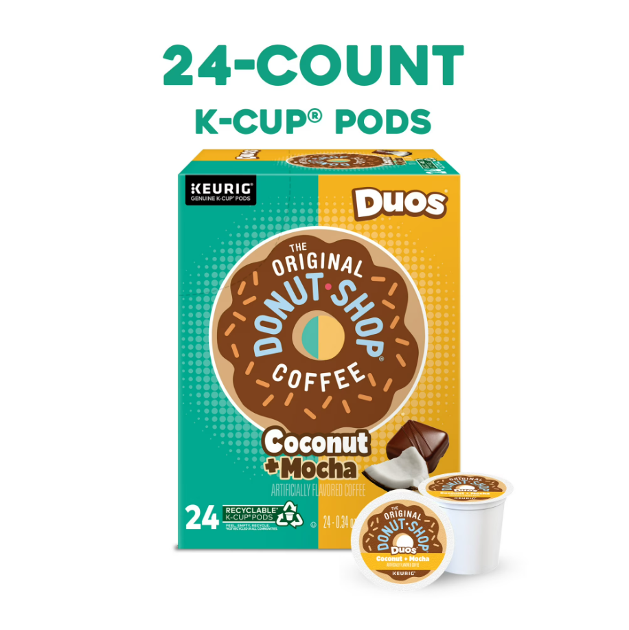 Coconut Mocha Medium K-Cup Coffee Pods - The Original Donut Shop 24 Count