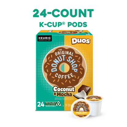 Coconut Mocha Medium K-Cup Coffee Pods - The Original Donut Shop 24 Count