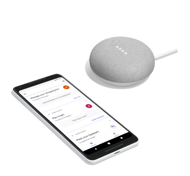 Google Home Mini Smart Speaker with Google Assistant Chalk