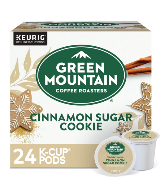 Green Mountain Cinnamon Roll K-Cup Pods – Green Mountain Cinnamon Sugar Cookie, 24 Count