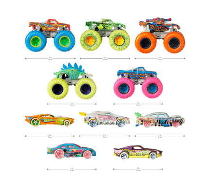 Hot Wheels Monster Trucks Glow 10-Pack Vehicle Set