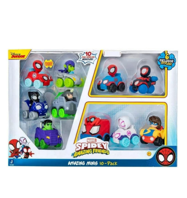 Marvel Spidey Amazing Minis Vehicle 10-Pack Toy Set
