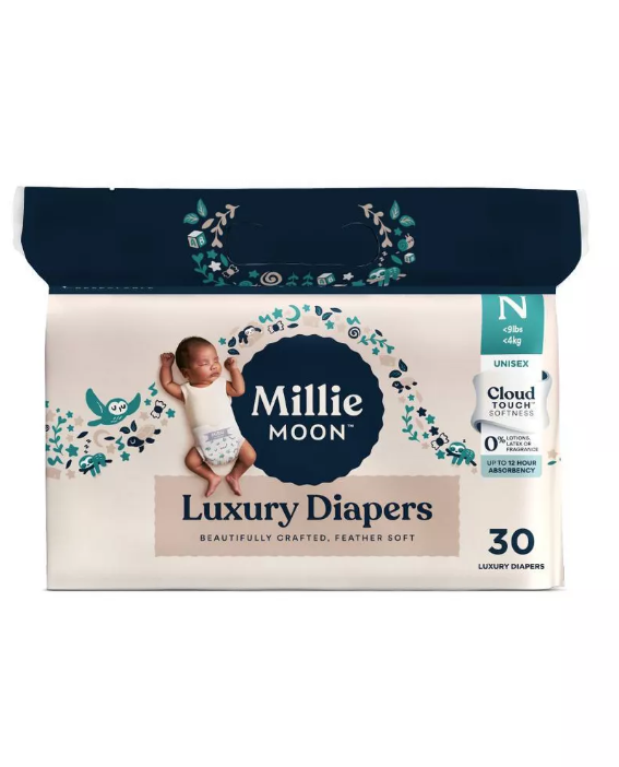 Millie Moon Luxury Diapers Size 3, 88 Count