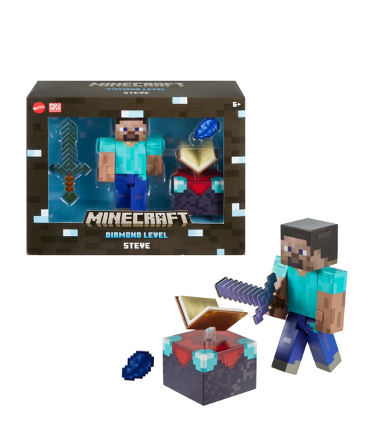 Minecraft Diamond Level Steve 5.5" Action Figure Set