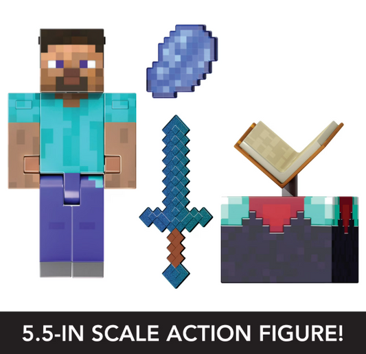 Minecraft Diamond Level Steve 5.5" Action Figure Set
