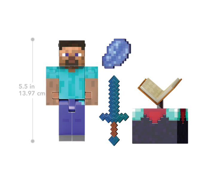 Minecraft Diamond Level Steve 5.5" Action Figure Set