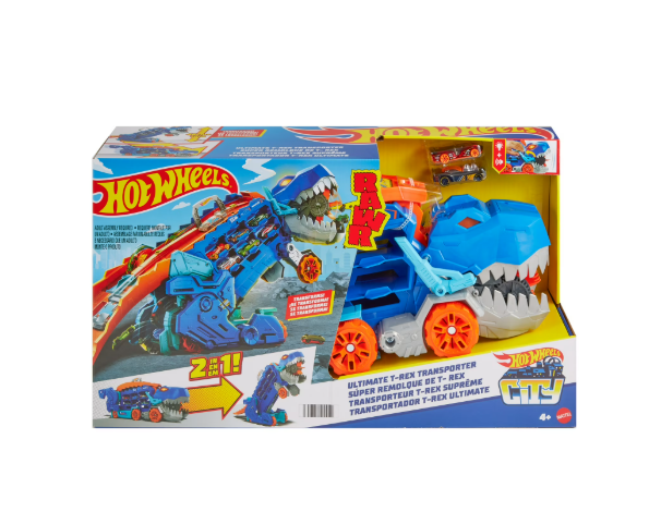 Hot Wheels City Ultimate T-Rex Transporter Hauler Toy