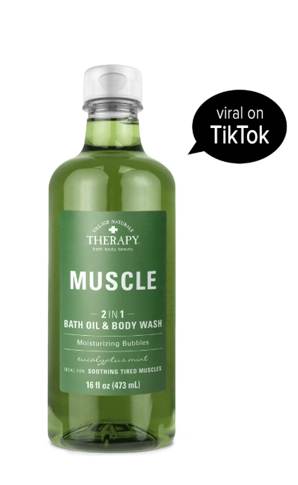 Village Naturals Therapy Muscle Relief Foaming Bath Oil & Body Wash – 16 fl. oz.